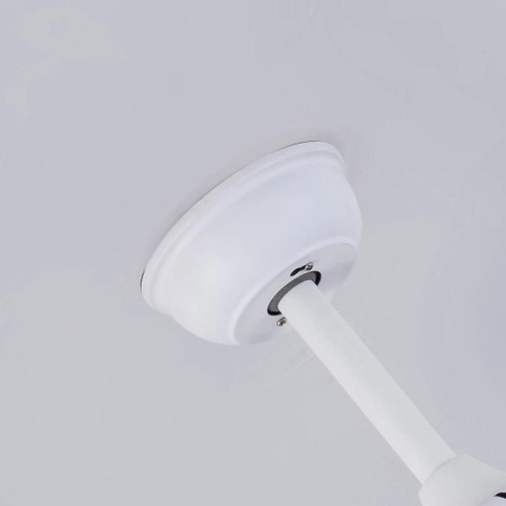 4 Blades White Retractable Ceiling Fan with Light-Lighom