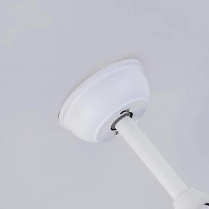 4 Blades White Retractable Ceiling Fan with Light-Lighom