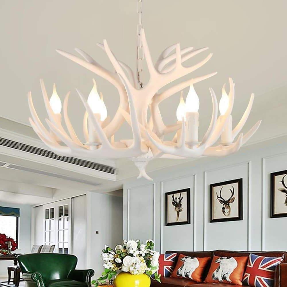 Vintage Antler Chandelier with Candle Lights - 4/6/8 Lights-Lighom