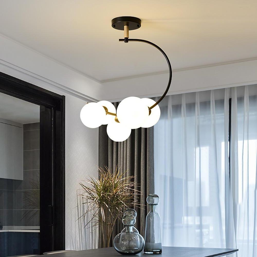 5-Light Cluster Globe Chandelier Dining Room Chandelier-Lighom