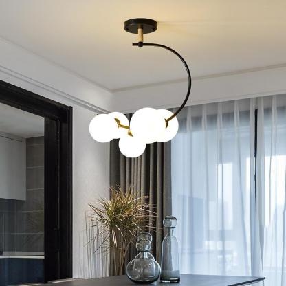 5-Light Cluster Globe Chandelier Dining Room Chandelier-Lighom