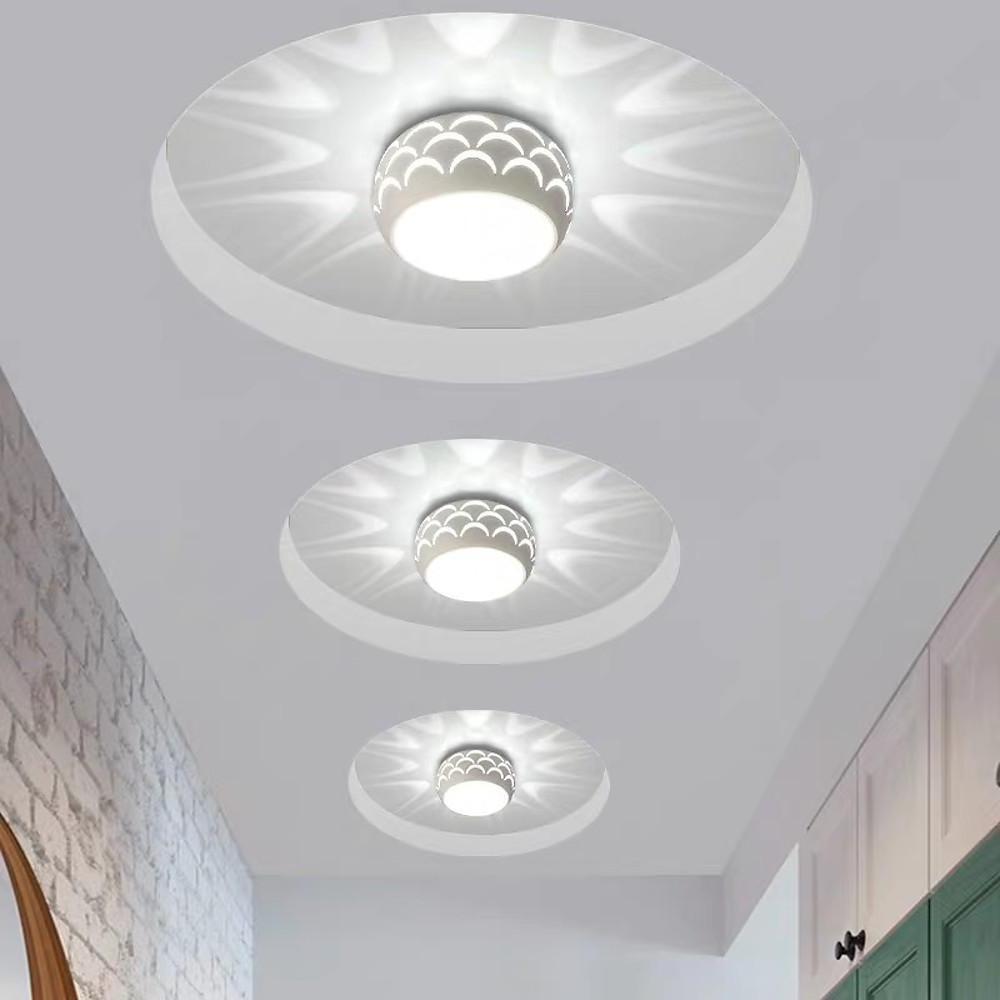 Globe Modern Flush Mount Drum Hallway LED Light