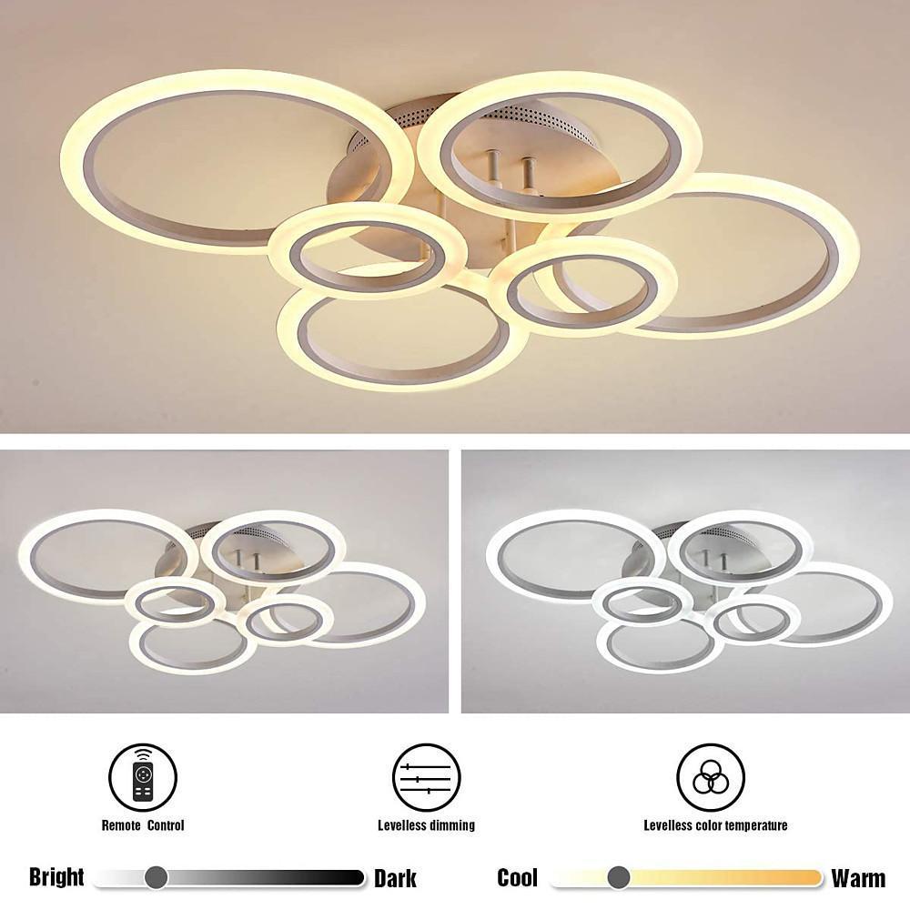 Circles Aluminum Acrylic Cluster Style Design Flush Mount Lighting LED Living Room Bedroom Ceiling Lights-Lighom