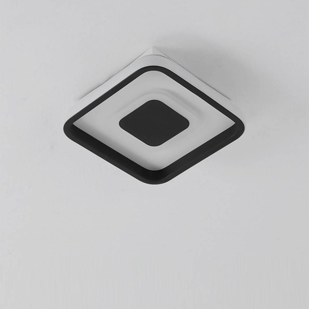 Dual-Square LED Black Modern Flush Mount Light