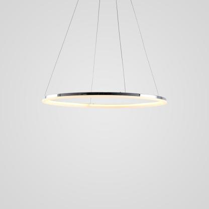 LED Circular Sturdy Modernistic Brushed Nickel Pendant Light With Remote Controller-Lighom