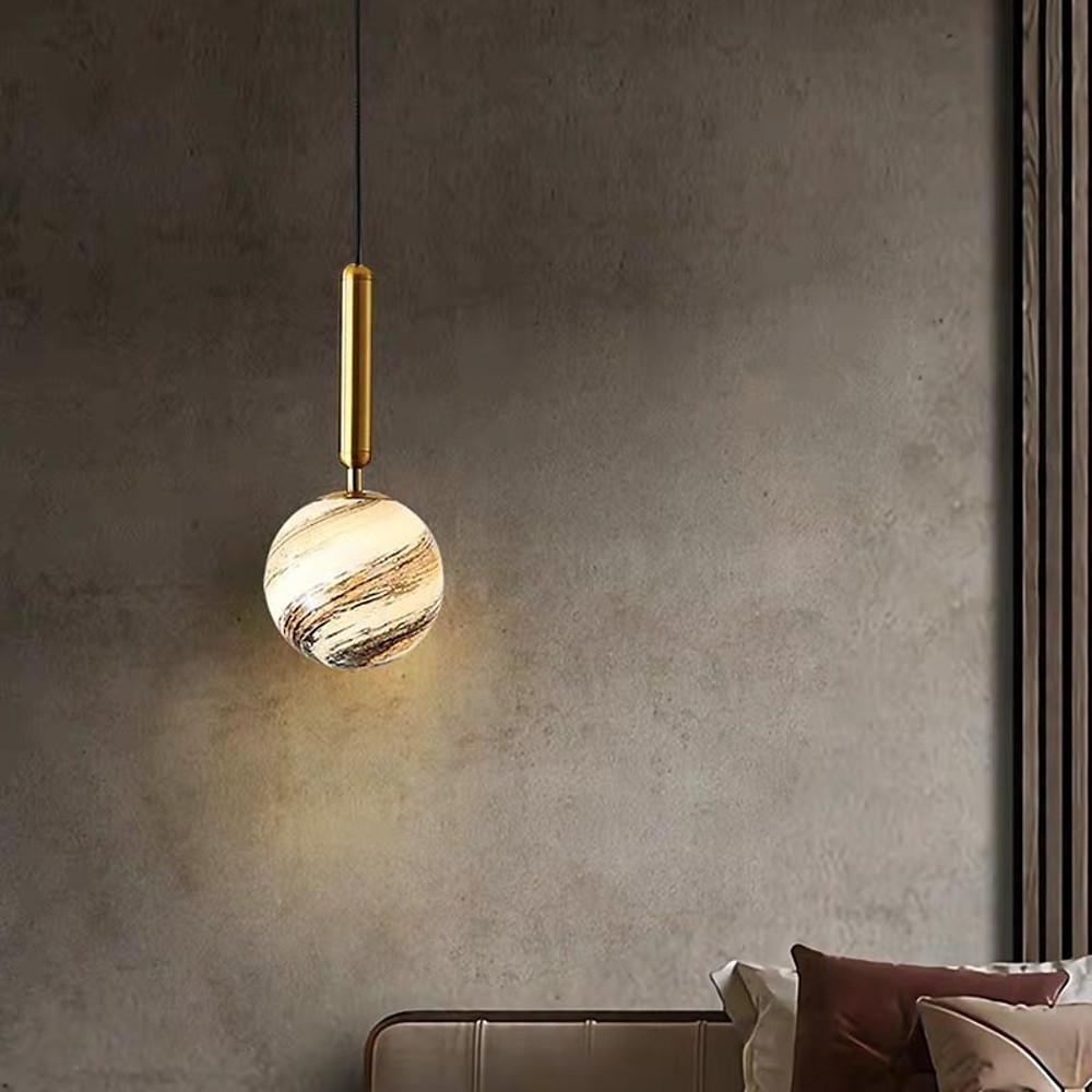 Distressed Globe Metal Acrylic Hallway Pendant