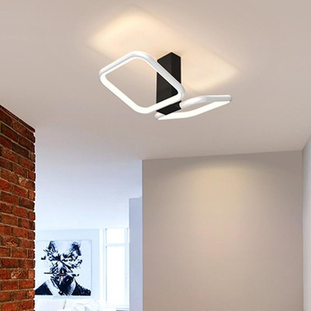 Squares Reflective Gold Flush Mount Light LED Ceiling Light-Lighom