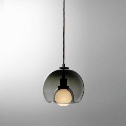 Semi Globe Electroplated Glass Metal LED Nordic Pendant Lighting-Lighom