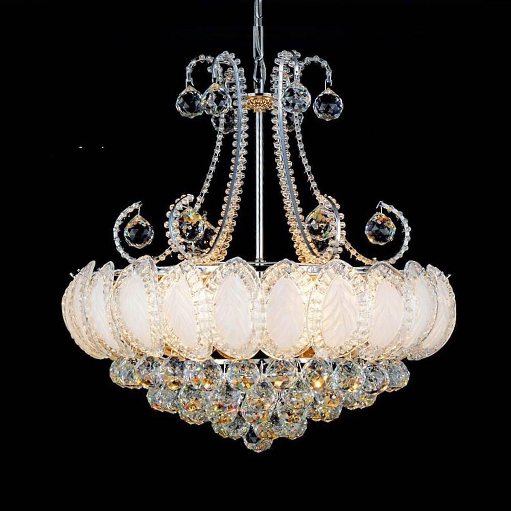 8-light Modern Gold/Silver Vintage Crystal Chandeliers For Living Room-Lighom