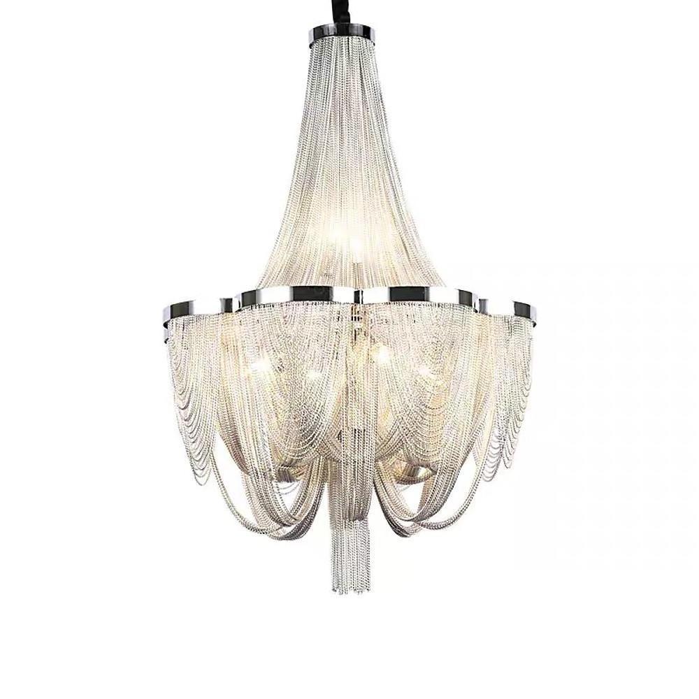 Silver Chandelier Metal Kitchen Dining Room Lighting Ceiling Light 6 Lights-Lighom