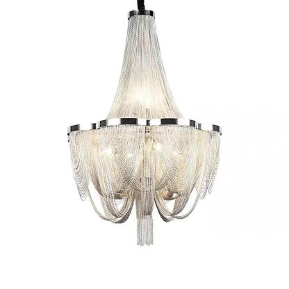 Silver Chandelier Metal Kitchen Dining Room Lighting Ceiling Light 6 Lights-Lighom