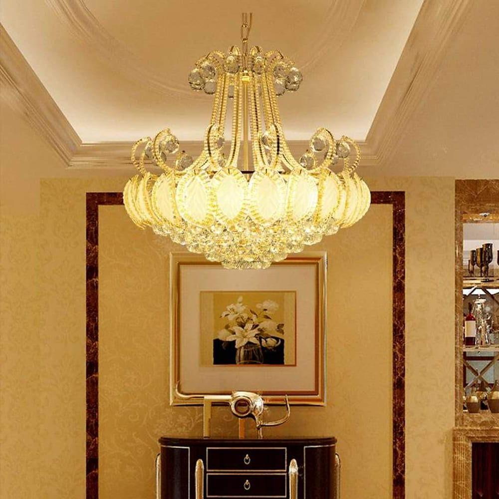 8-light Modern Gold/Silver Vintage Crystal Chandeliers For Living Room-Lighom