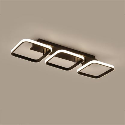 3 Square LED Black Modern Ceiling Lights Hanging Light Chandelier Ceiling Lamp-Lighom