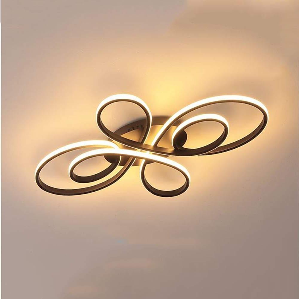 Artistic Curved Dimmable LED Modern Ceiling Lights Chandelier Flush Mount Lighting-Lighom