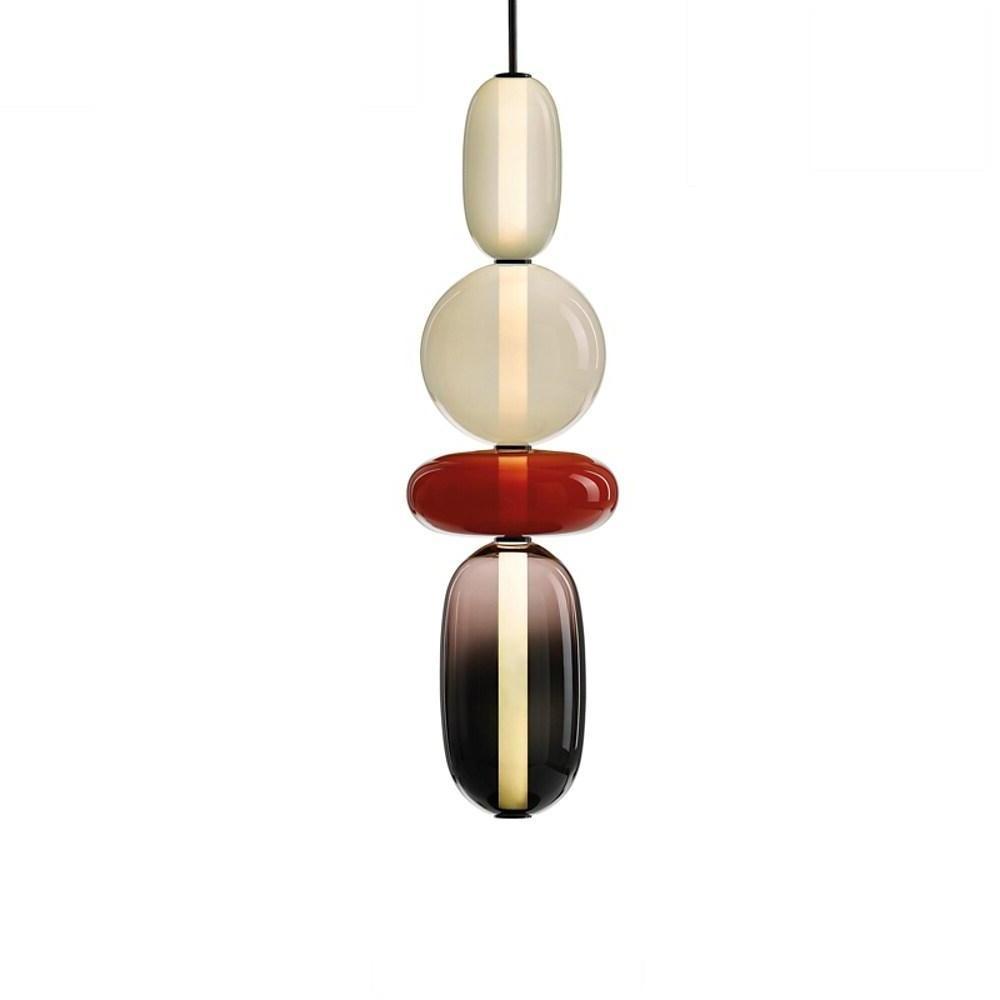 Multiple Shapes Colored Glass Pendant Light Metal Pendant Lighting-Lighom