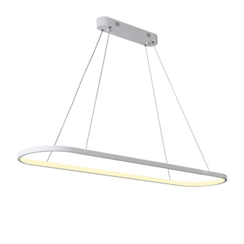 Rounded rectangle acrylic pendant lighting for kitchen — Warm White (3000K) / Matte Black
