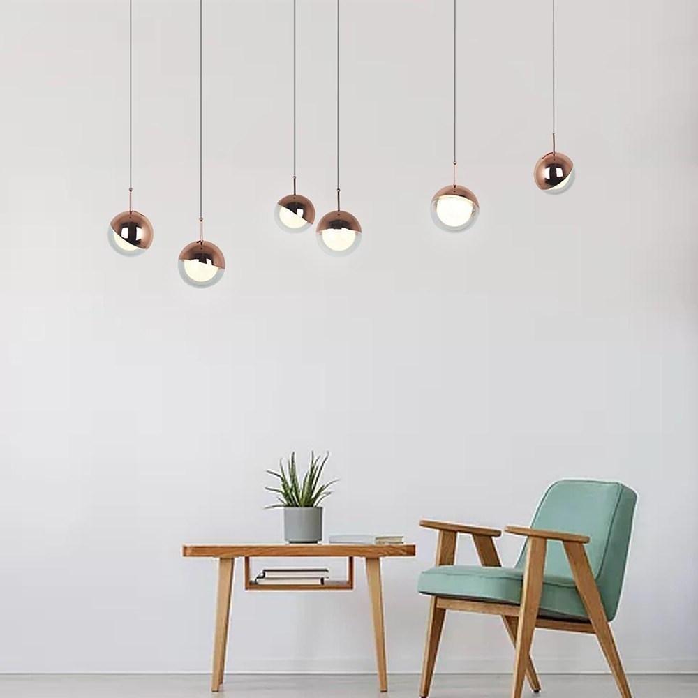 Mini Globe Cluster Design Chandelier Light Metal Acrylic Ceiling Light 6 Bulbs-Lighom