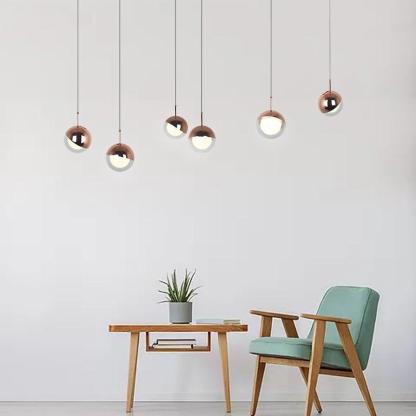 Mini Globe Cluster Design Chandelier Light Metal Acrylic Ceiling Light 6 Bulbs-Lighom