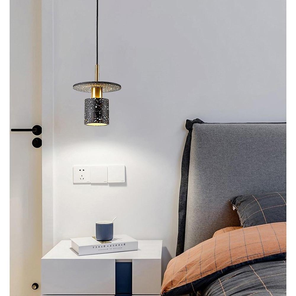 White cement terrazzo island pendant lighting - modern — Pink