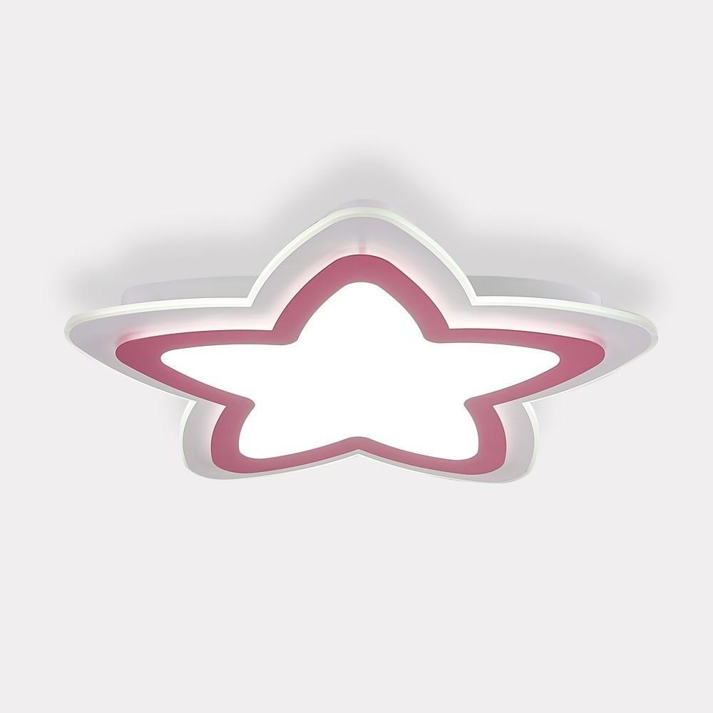 Star Shape Metal Flush Mount White Ceiling Light with a Finish and Single LED Light-Lighom