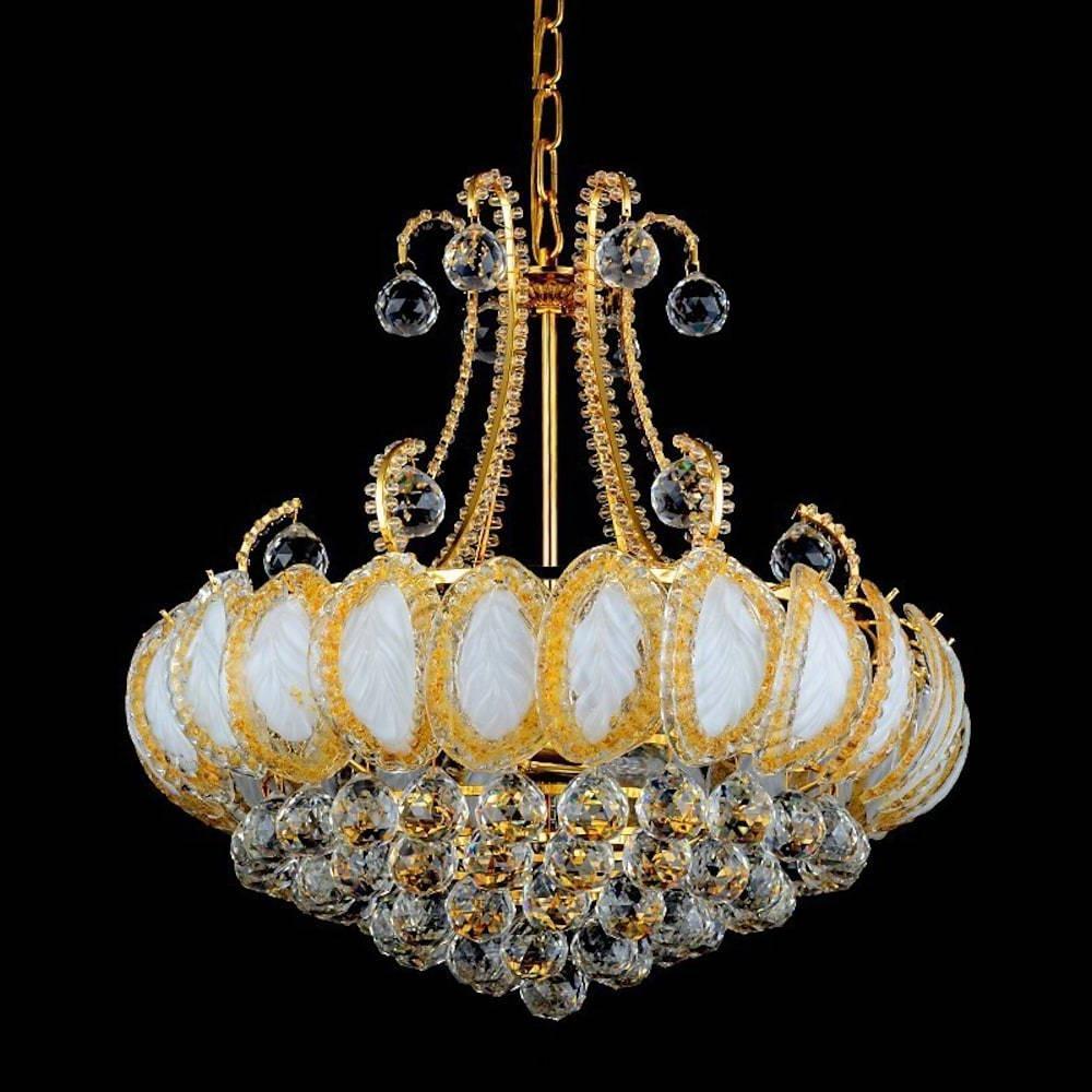 8-Light Modern Gold Silver Vintage Crystal Chandelier