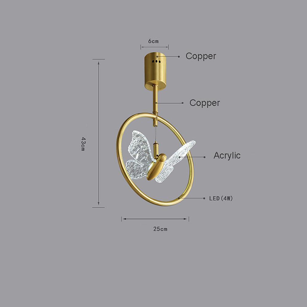Butterfly Ring Nordic Acrylic Mount Ceiling Light
