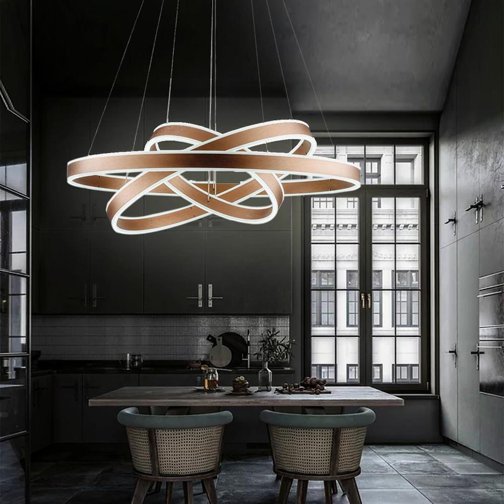 Modern Circle Aluminum Foyer Kitchen Dining Chandelier
