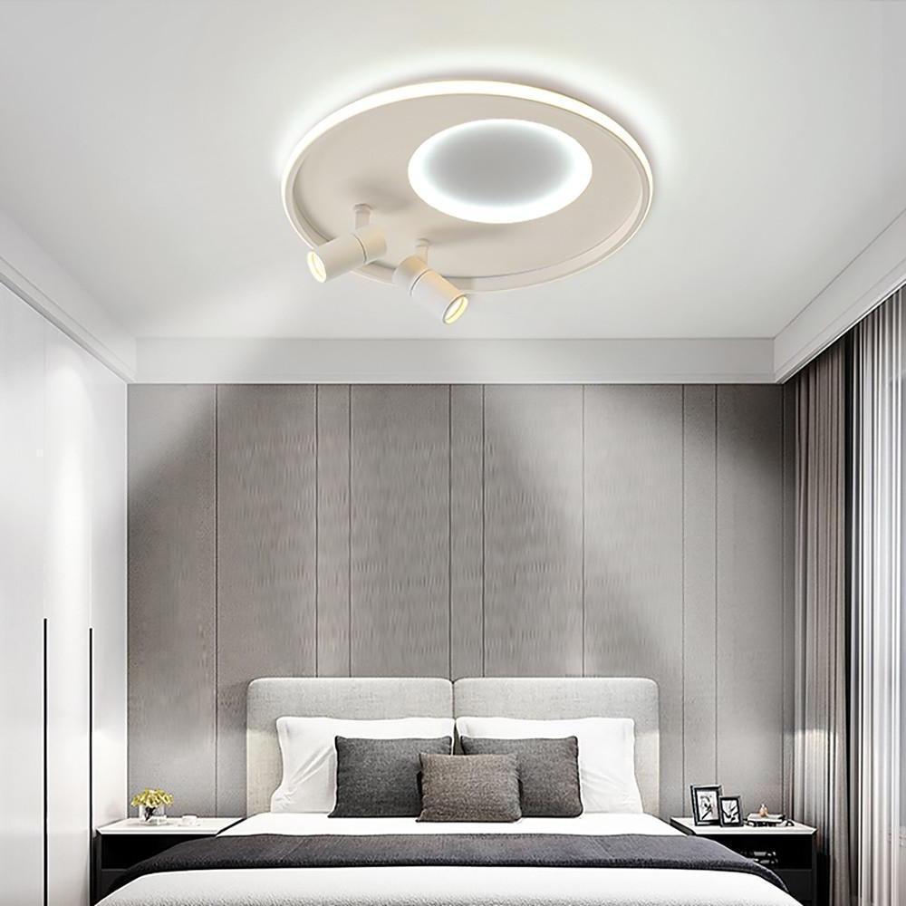 Circle Modern LED Flush Mount Ceiling Lights Dual Spotlights-Lighom
