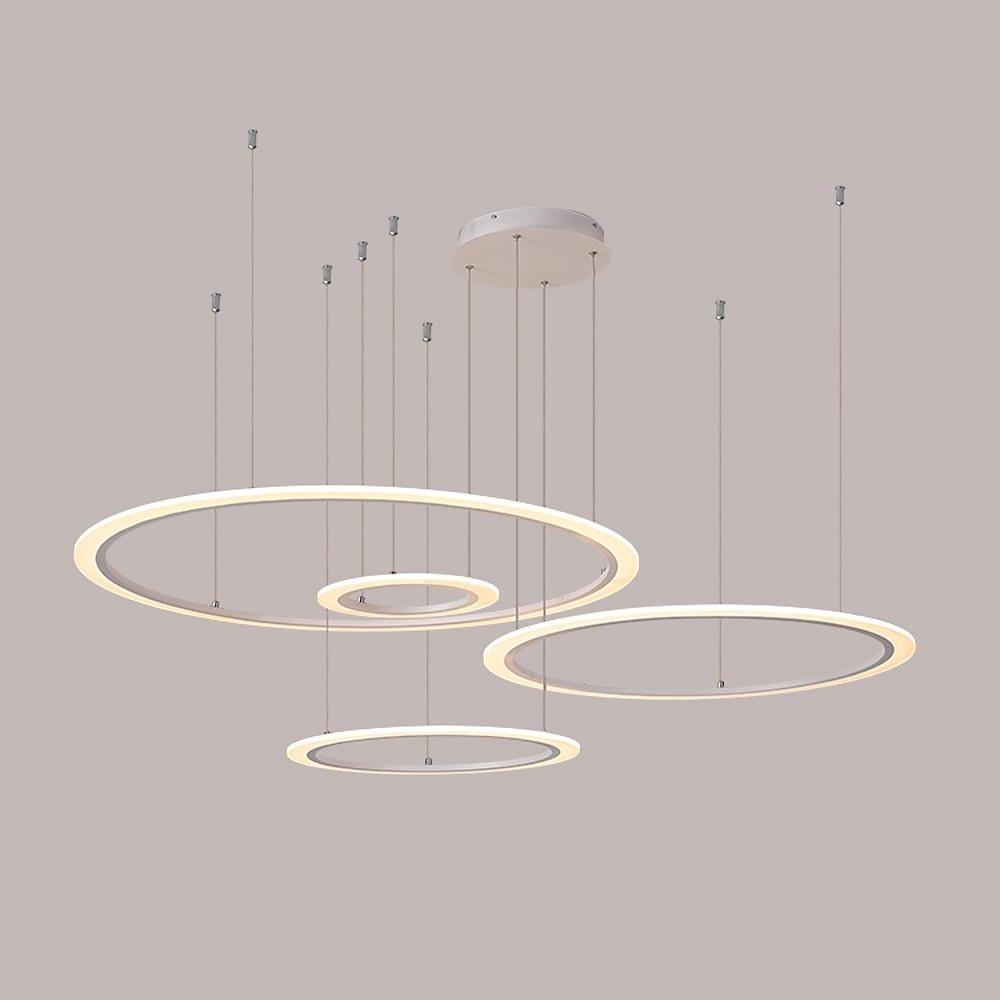 4-Circle Random-Size Multi-Light Metal Acrylic Pendant