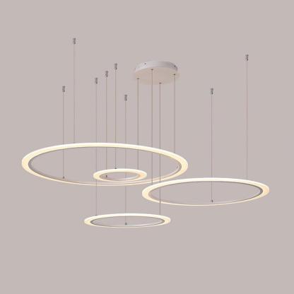 4-Circle Random-Size Multi-Light Metal Acrylic Pendant