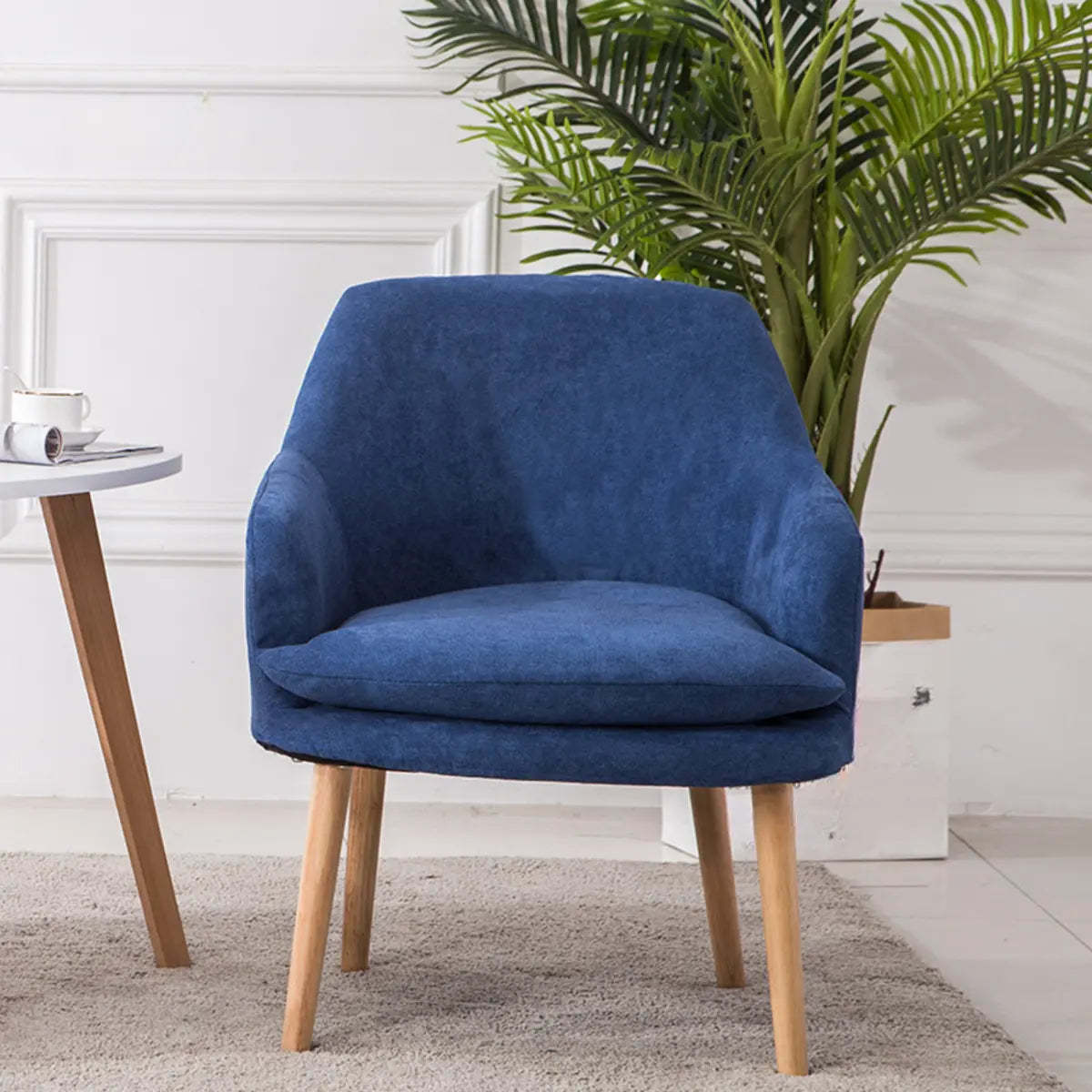 Yellow Flannel Sloped Arm Lounge Chair