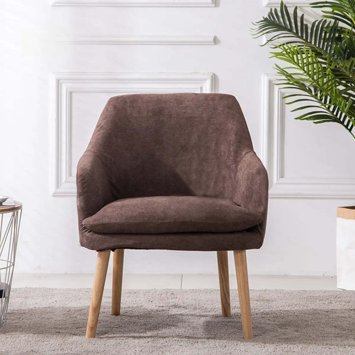 Yellow Flannel Sloped Arm Lounge Chair