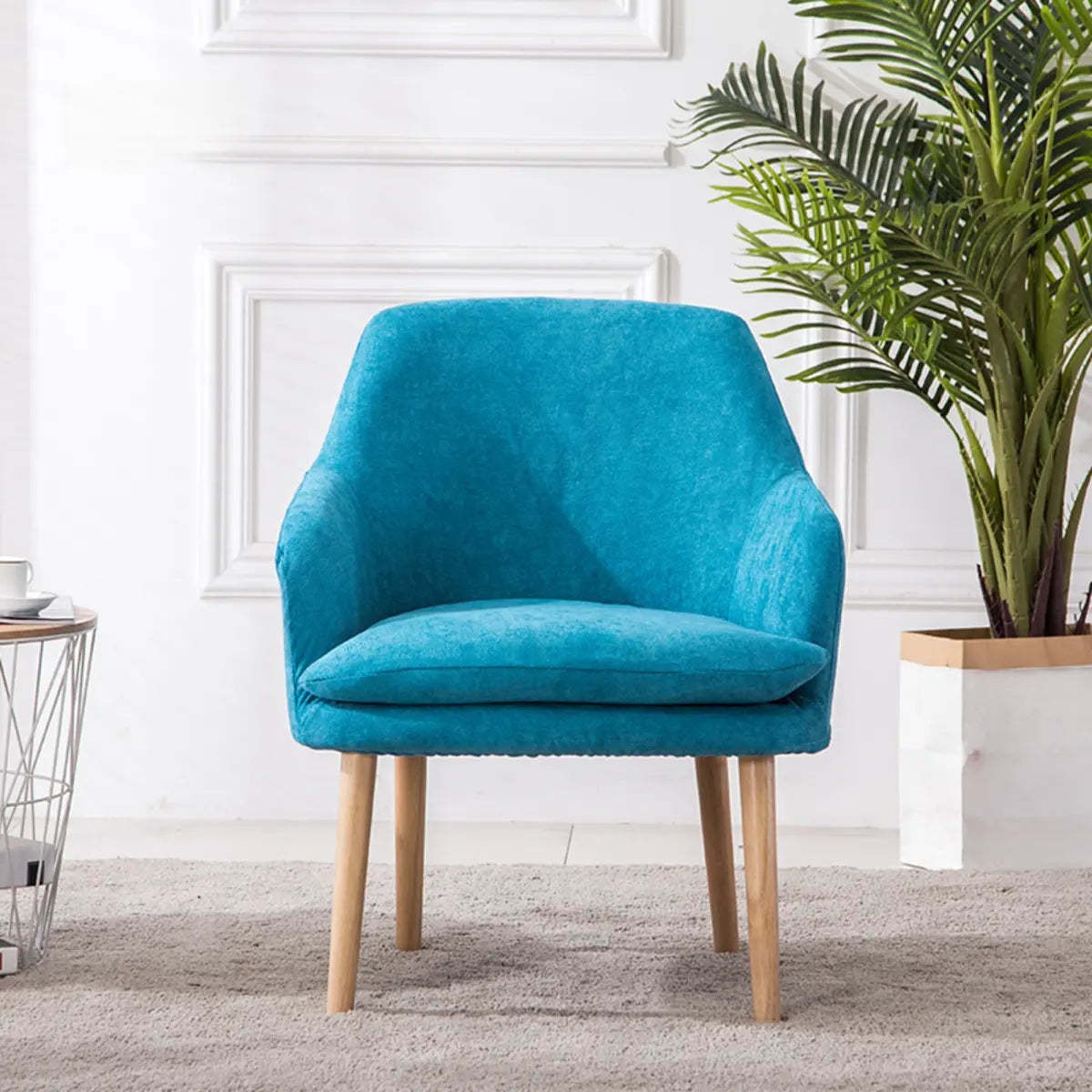 Yellow Flannel Sloped Arm Lounge Chair — Grass Green / Flannel