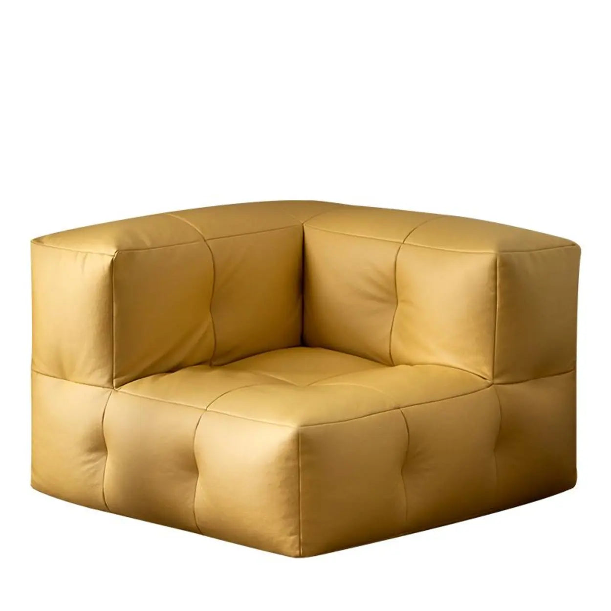 Yellow Tech Cloth Biscuit Back Reclining Corner Chair — White / Side Chair / Tech Cloth