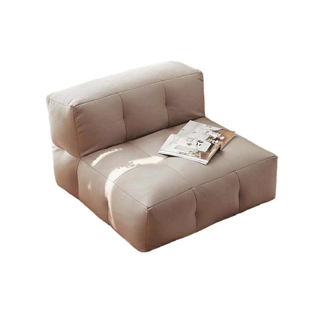 Yellow Tech Cloth Biscuit Back Reclining Corner Chair