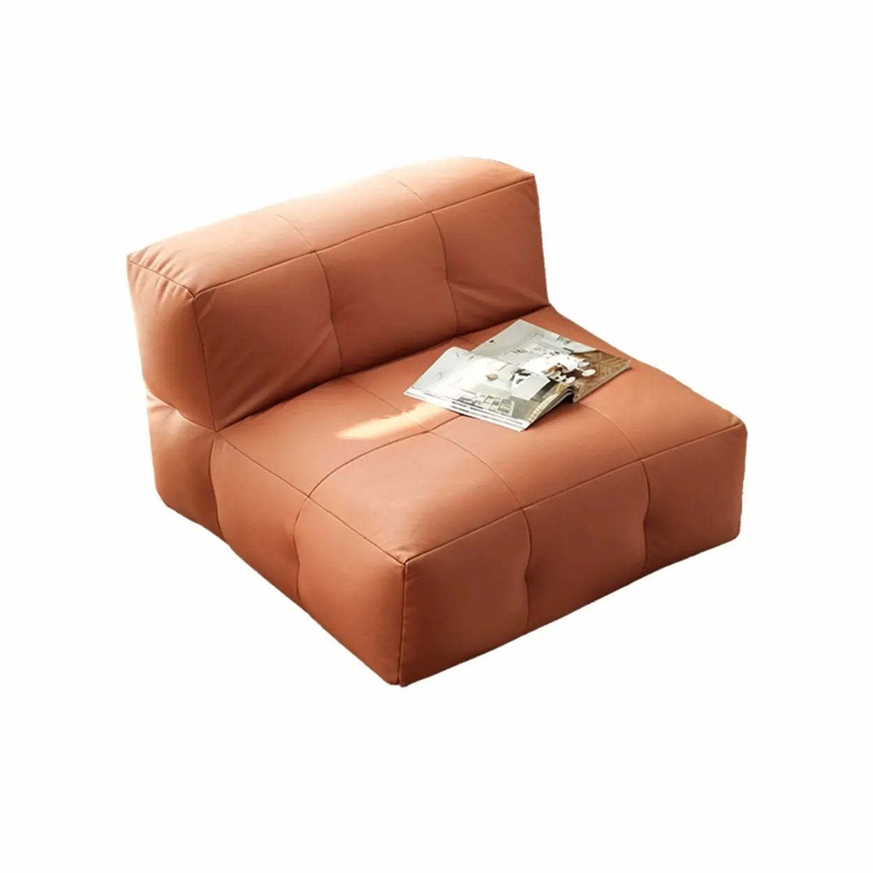 Yellow Tech Cloth Biscuit Back Reclining Corner Chair