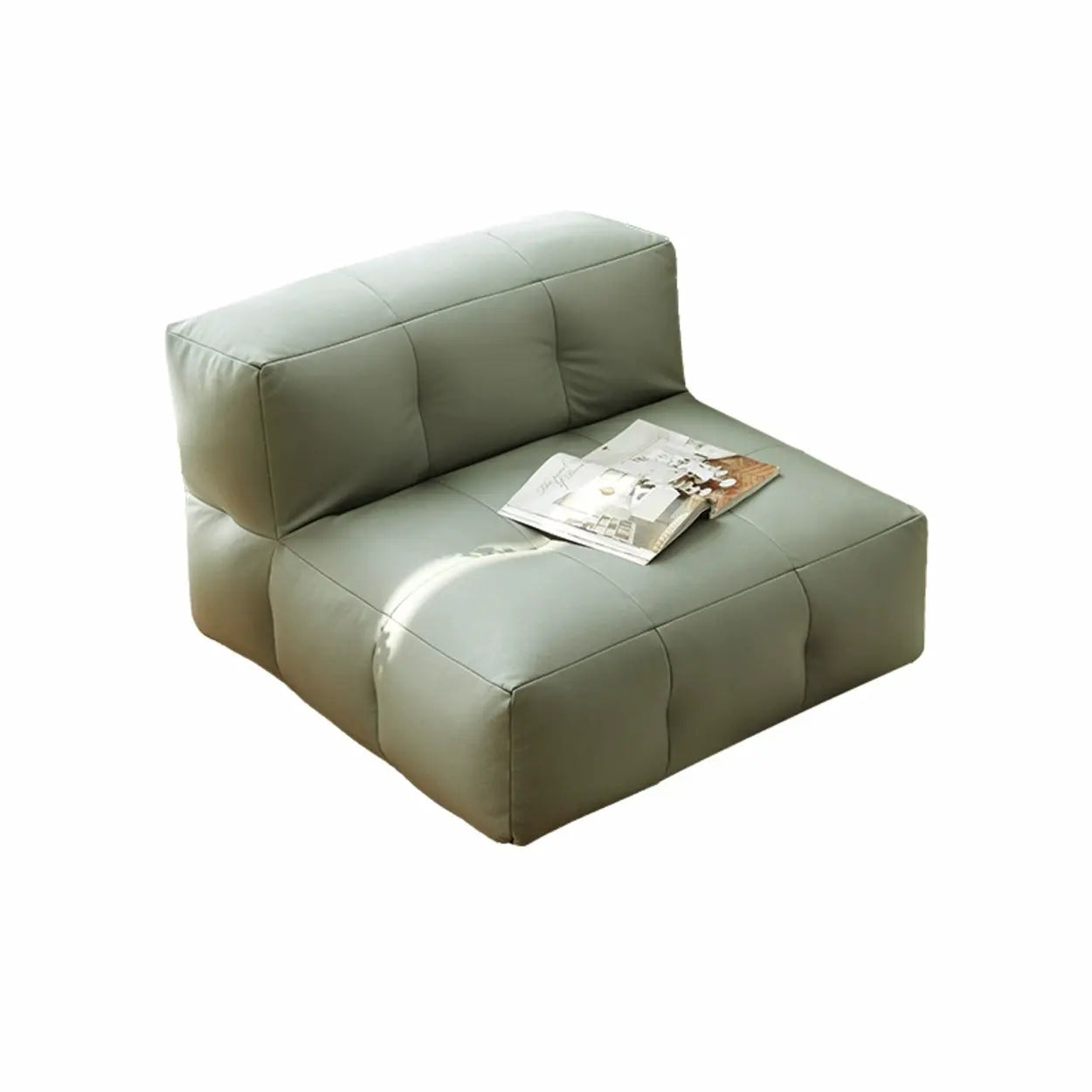Yellow Tech Cloth Biscuit Back Reclining Corner Chair