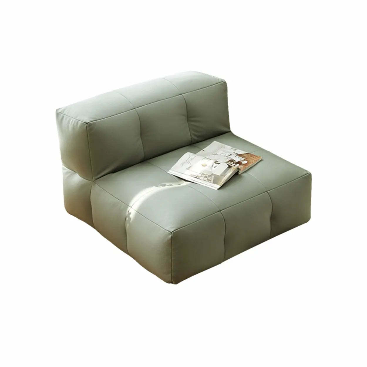 Yellow Tech Cloth Biscuit Back Reclining Corner Chair