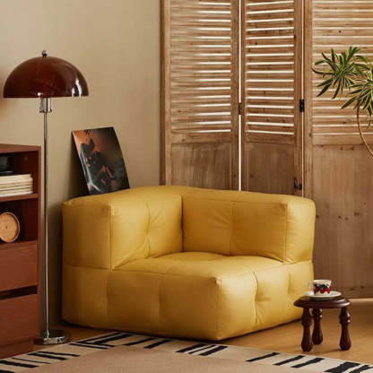 Yellow Tech Cloth Biscuit Back Reclining Corner Chair — Pink / Side Chair / Tech Cloth