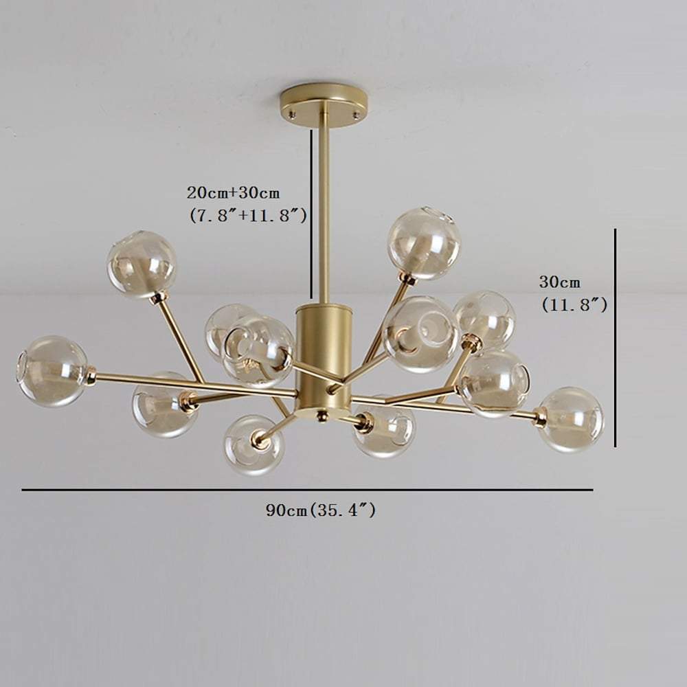12-Bulb Glass Sputnik LED Nordic Island Pendant Light