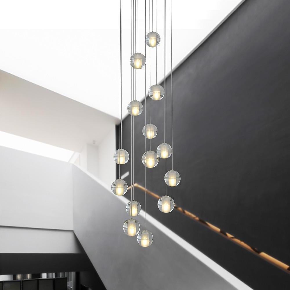 Modern Adjustable 14-Bulb Chandelier