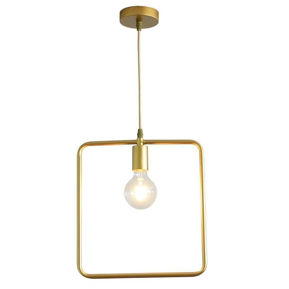 Metal Black and Gold Pendant Light Rounded Square Pendant Lighting-Lighom