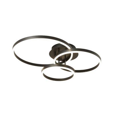 Modern 3 Circle Gold Flush Mount Light Ceiling Light 3 Lights-Lighom