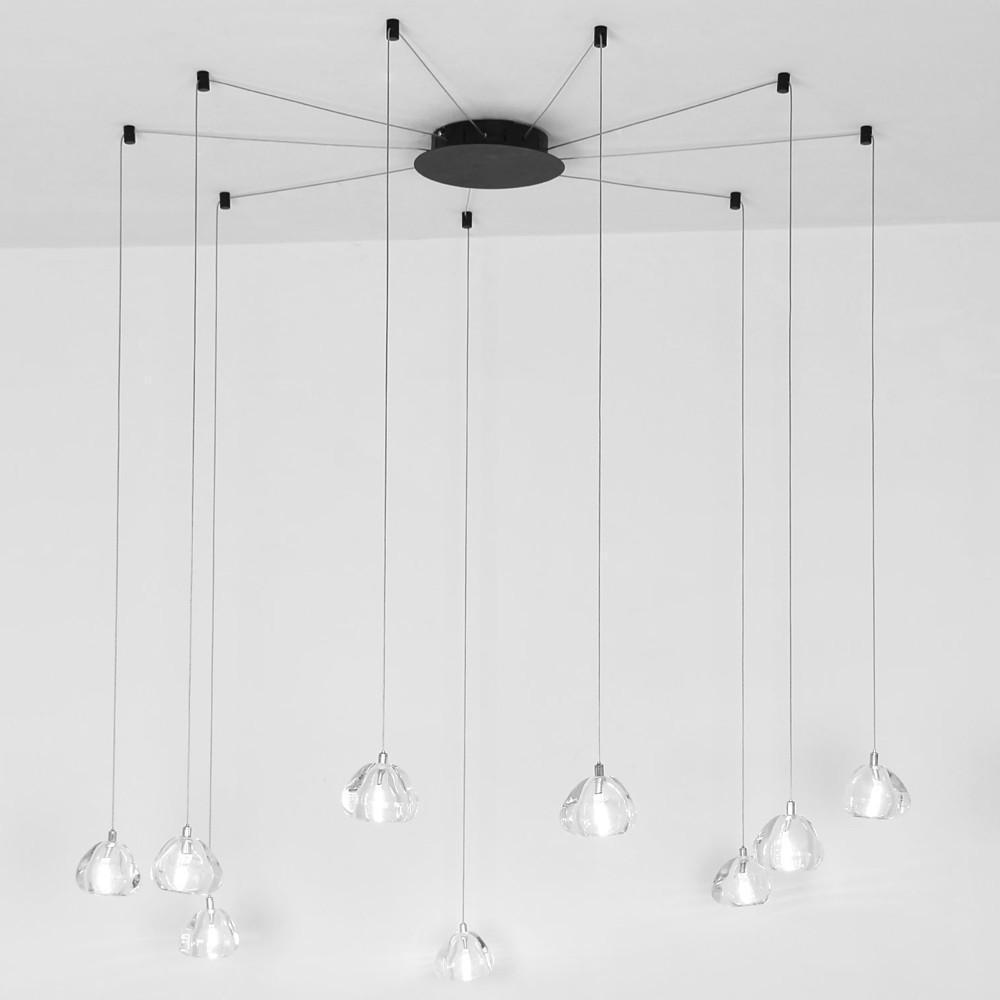 Contemporary Cluster Design Raindrop Chandelier Metal Crystal Ceiling Light-Lighom