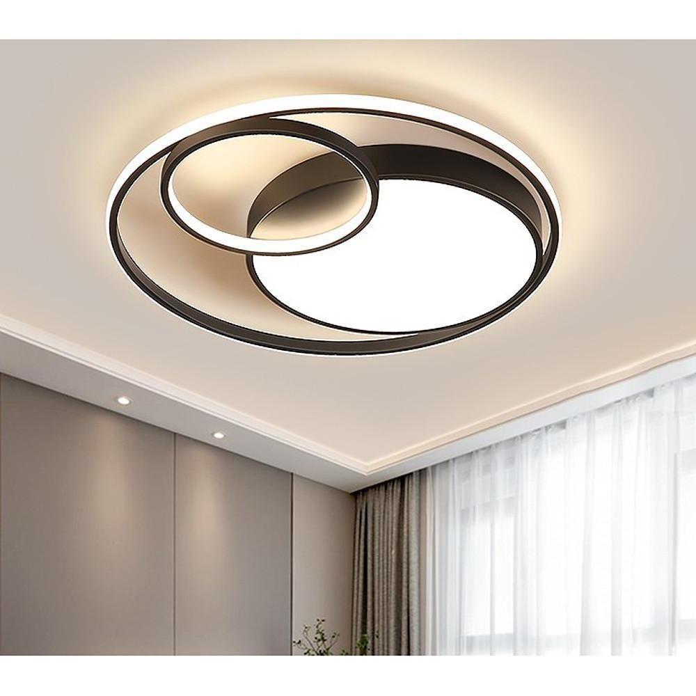 3 Circle Metal Artistic LED Flush Mount Ceiling Light for Bedroom-Lighom