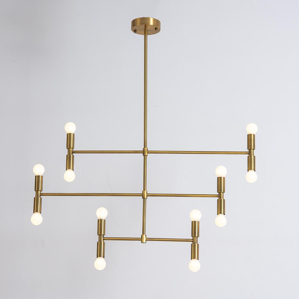 12 Lights LED Electroplated Metal Adjustable Modern Pendant Lights-Lighom