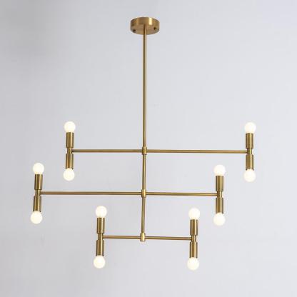 12 Lights LED Electroplated Metal Adjustable Modern Pendant Lights-Lighom