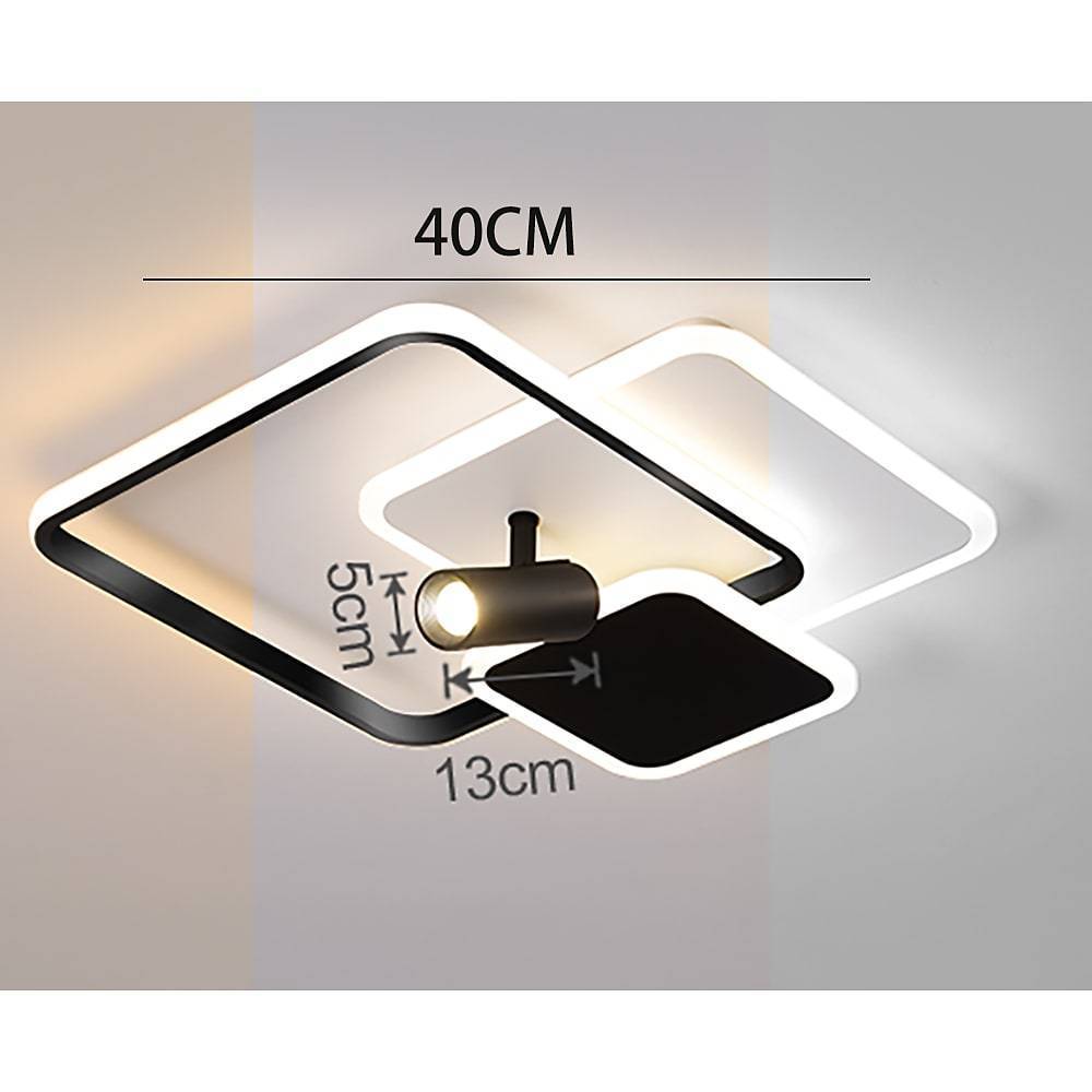3 Square Metal LED Flush Mount Ceiling Light for Bedroom-Lighom