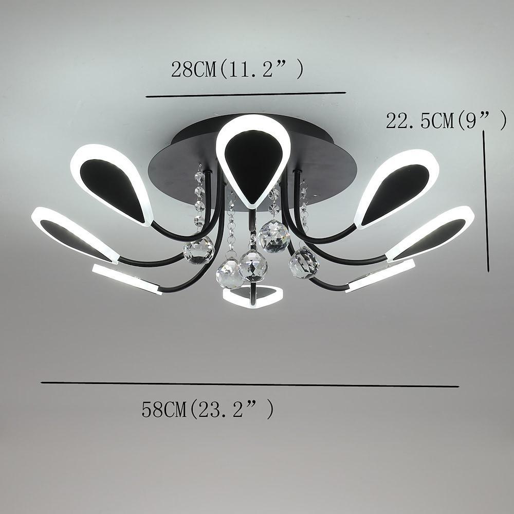 Modern 8-Light Crystal Flush Mount Light