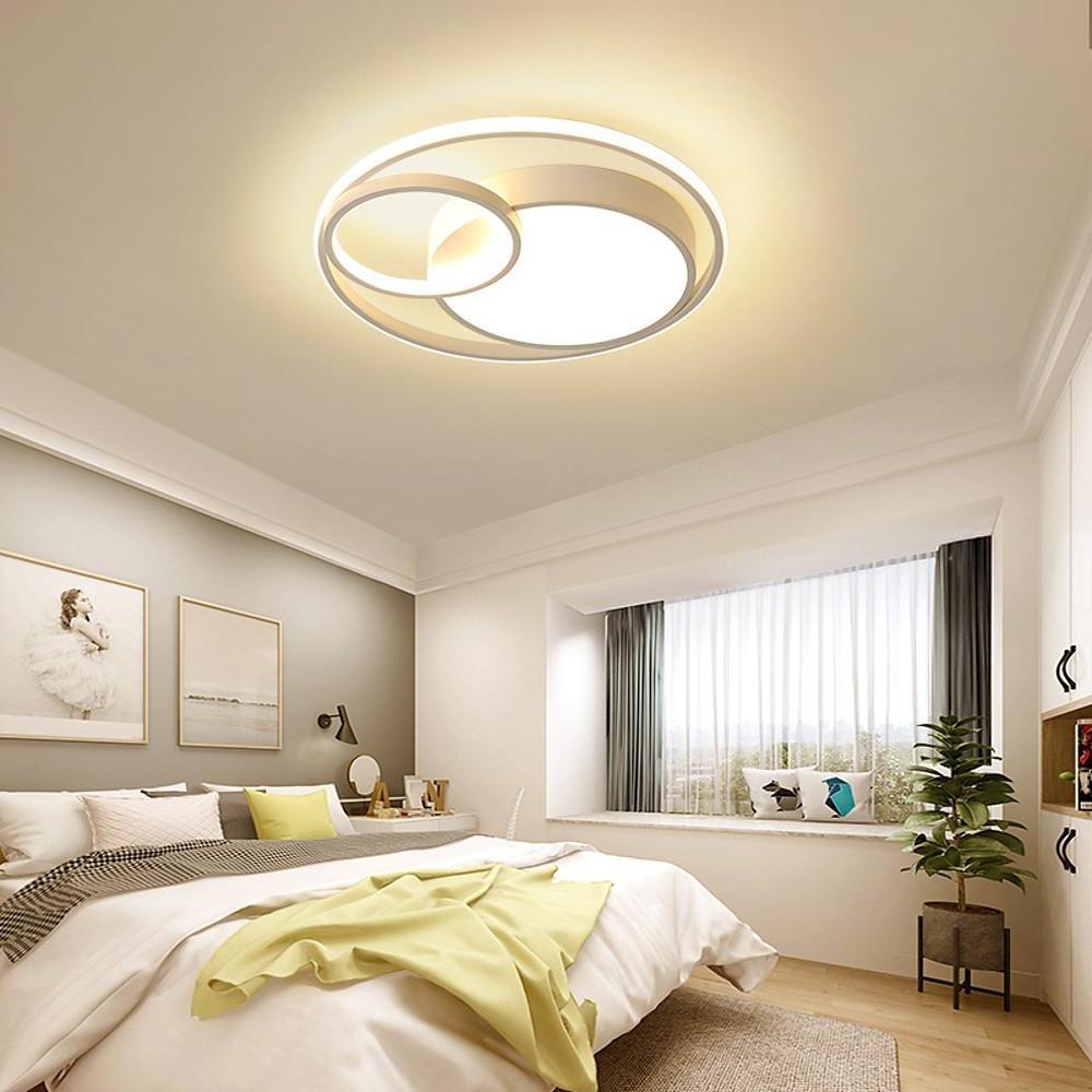 Modern LED Three Circle Ceiling Light Round Flush Mount Lighting Fixture-Lighom